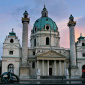 Wiener Karlskirche Nach Sonnenuntergang