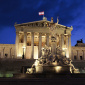Wiener Parlament Nach Sonnenuntergang