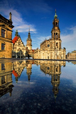 Dresden Hofkirche - Reflection in a pond