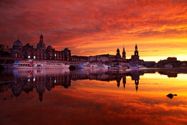 Dresden Skyline at Sunset