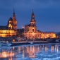 Cityscape with Drifting Ice on the Elbe