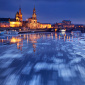 Drifting Ice on the Elbe - Dresden