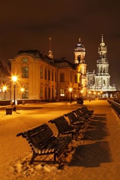 Dresden Winter Bruehlsche Terrasse