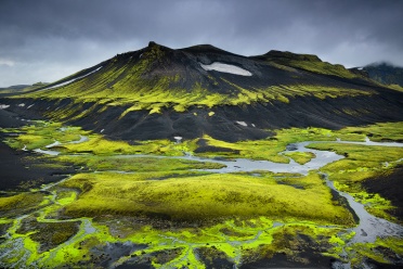 Green oasis in the Icelandic Highlands