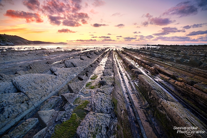 Sunset at the Coastal Flysch in Basque Country