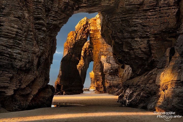 Arches at Playa de las Catedrales in Galicia, Northern Spain