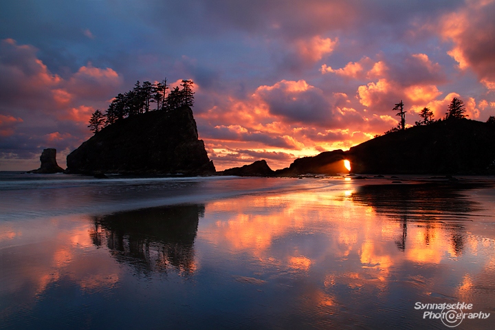 Sunset at Second Beach at the Olympic Coast