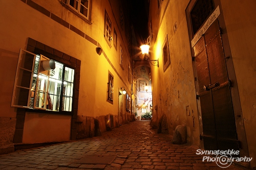 Gasse Beim Griechenbeisl Nachts