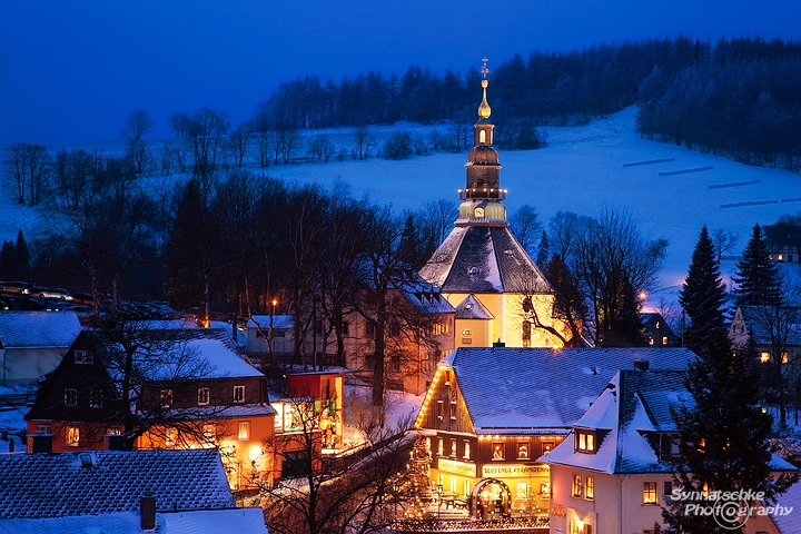 Seiffen Church during Christmas Time