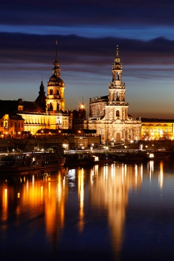 Dresden Hofkirche Bei Nacht