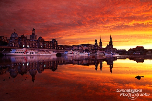 Dresden Skyline at Sunset