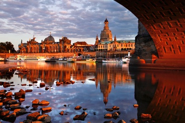 Sunset Dresden Augustusbruecke