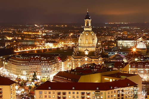 Dresden at Night Winter