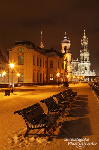 Dresden Winter Bruehlsche Terrasse