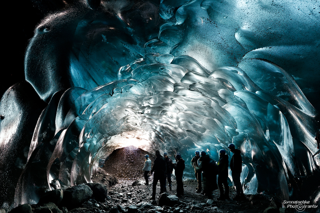 Ice Cave with Visitors