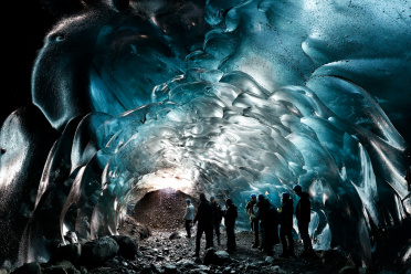 Ice Cave with Visitors