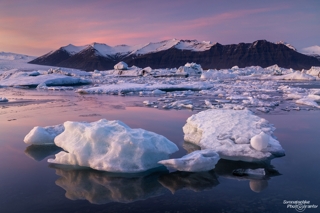 Joekulsarlon Winter Sunset