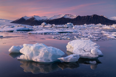 Joekulsarlon Winter Sunset