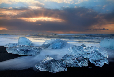 Ice Crystals at Jokulsarlon Beach