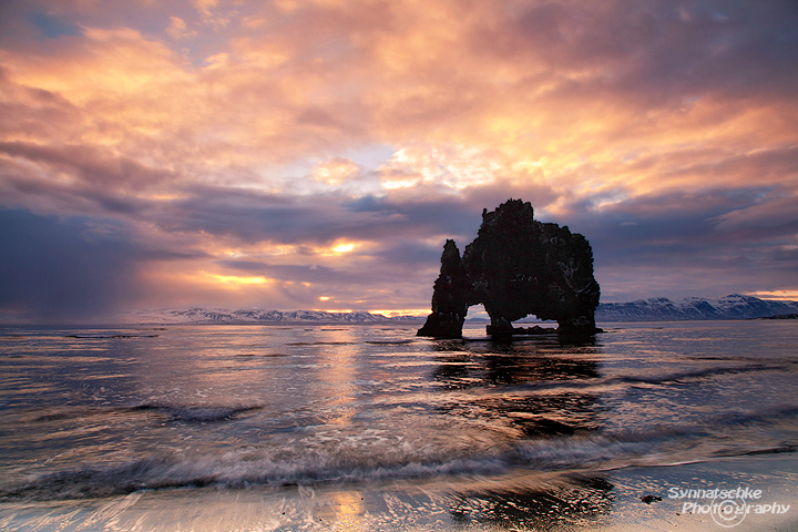 Frozen Rhino - Hvitserkur at Sunrise