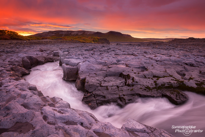 River bend at sunset