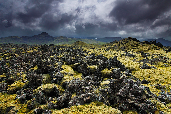 Storm over eldhraun