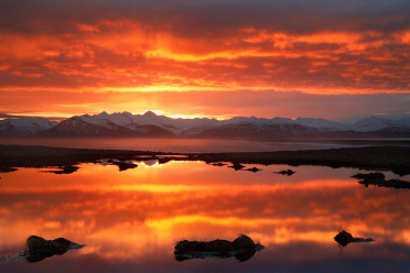 Epic Sunset at the East Fjords