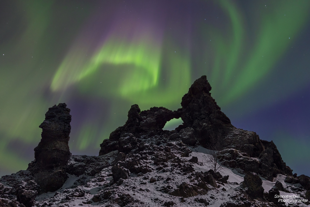 Aurora at Dimmuborgir