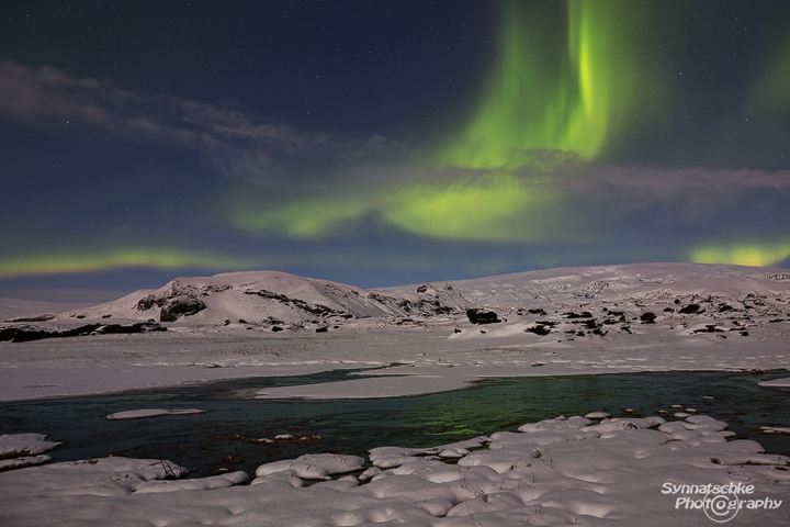 Northern Lights during a winter night on Iceland