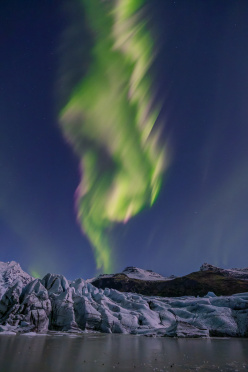 Aurora over Svinafellsjoekull
