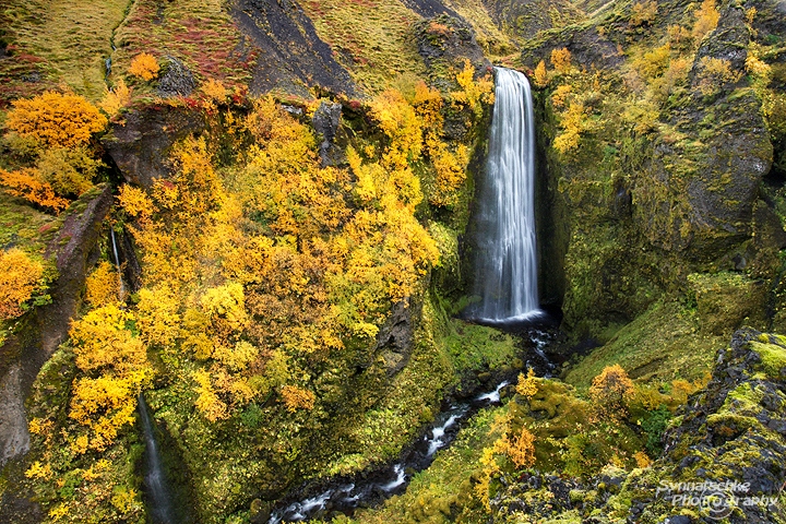 Autumn Falls Waterfalls Iceland Europe Synnatschke Photography