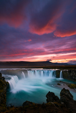 Fire over Godafoss