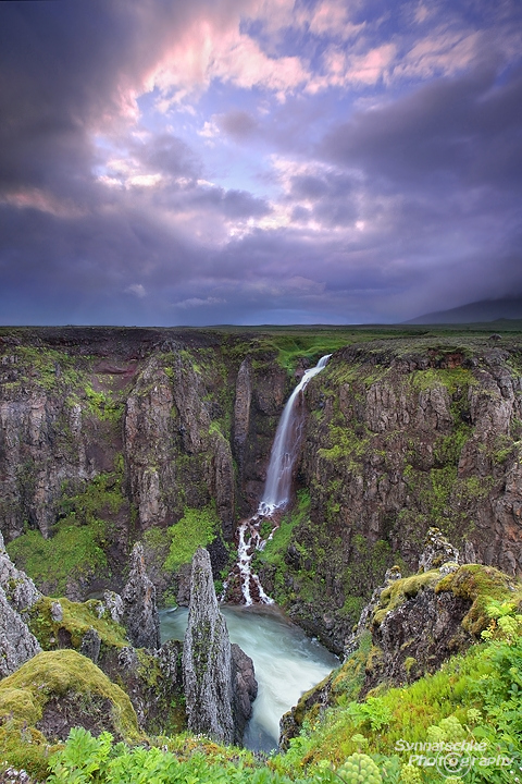 Hidden waterfall in gorge