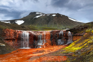 Raudafoss Mountain in the remote Icelandic Highlands