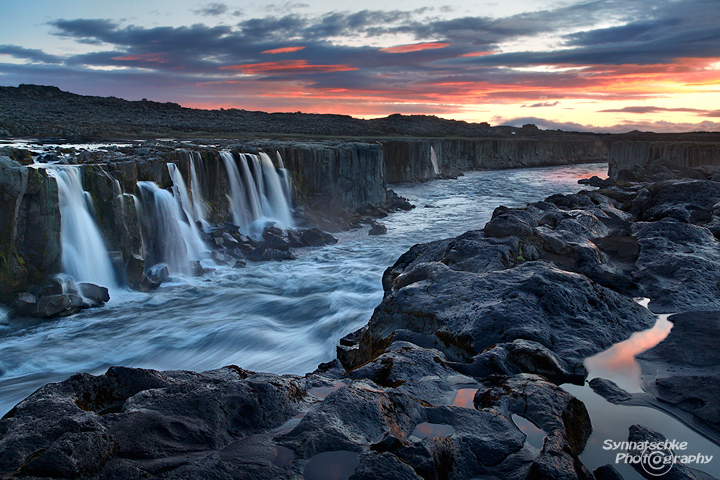 Selfoss at Midnight