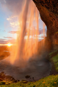 Golden Sunset at Seljalandsfoss