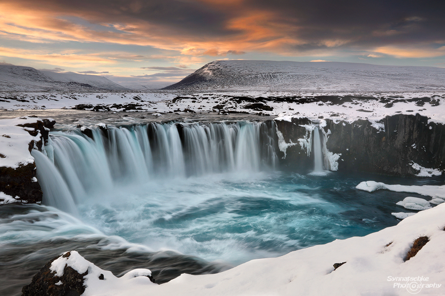 Sunset at Godafoss