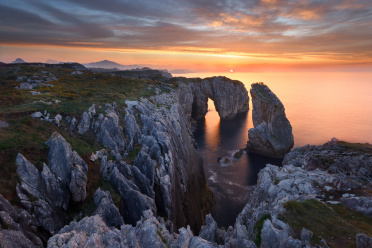 Sunset at Ribadesella Arch