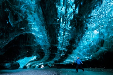 Inside an ice cave in Iceland