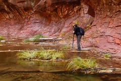 Photographer at West Fork of the Oak Creek Canyon