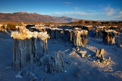 First rays of light on Sand Tufas at Mono Lake