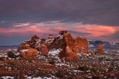 Winter Sunset in Arches NP