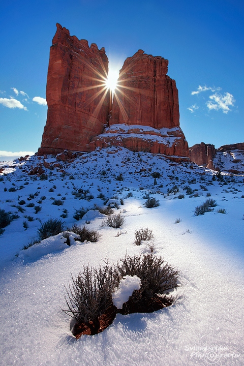 Courthouse Tower in Winter - Arches National Park