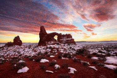 Turret Arch in Arches National Park at Sunset