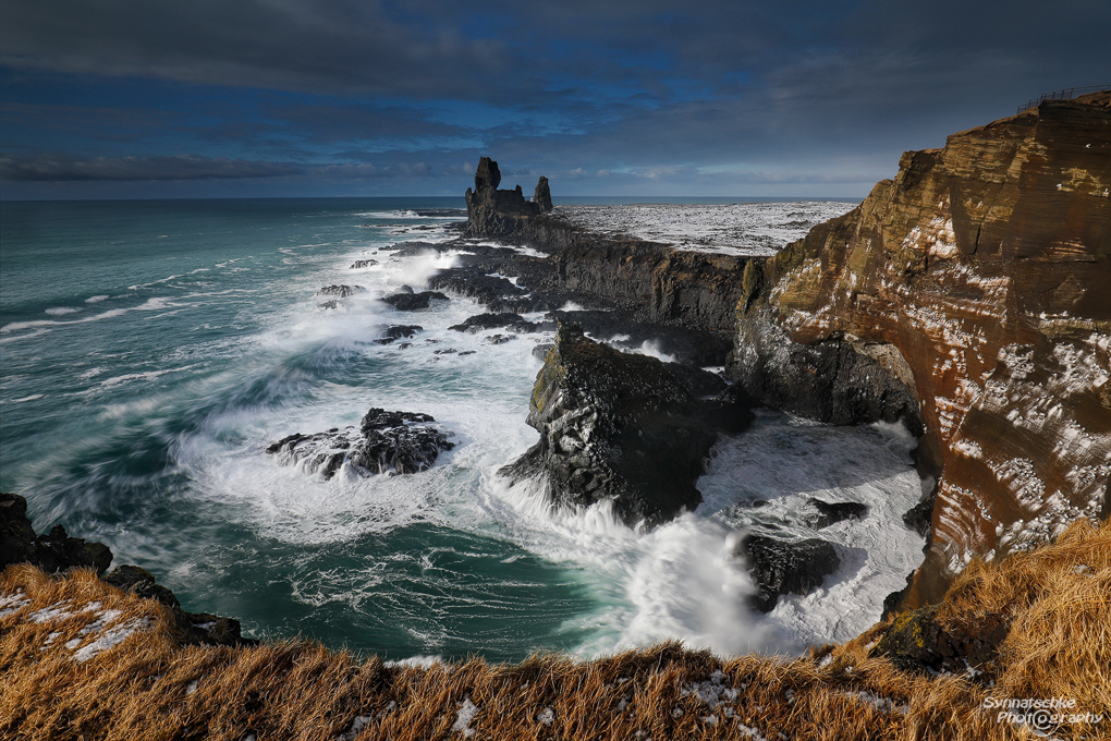 Winter sunset at Londrangar on the Snaefellsnes Peninsula Winter sunset at Londrangar on the Snaefellsnes Peninsula
